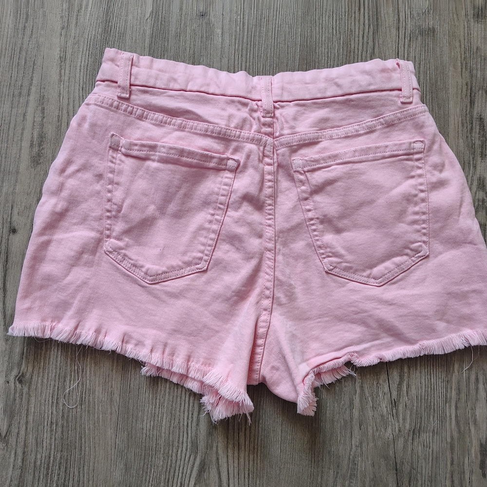 Pink Denim Women Shorts - Picture 7 of 9